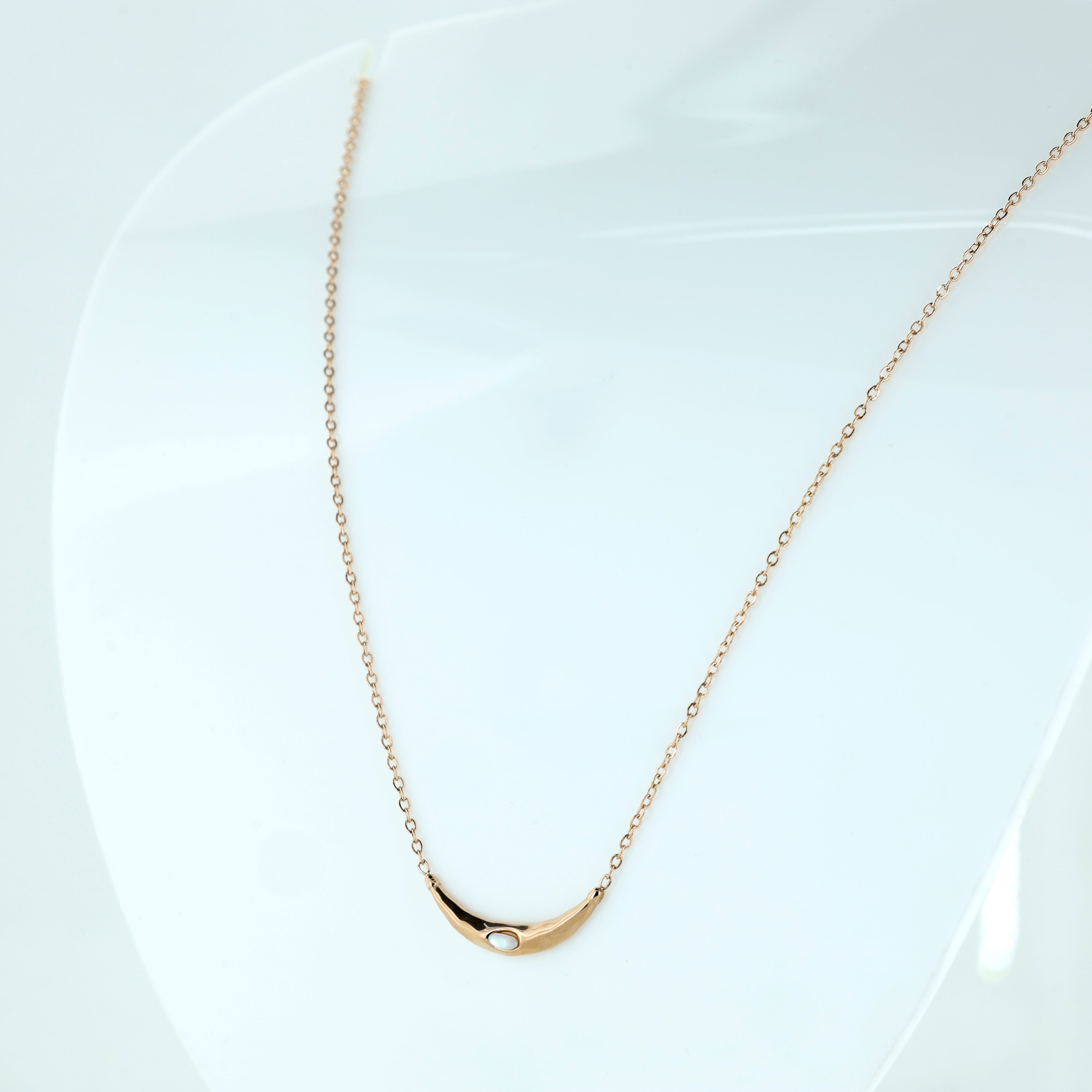Elegant Crescent Charm on Fine Chain