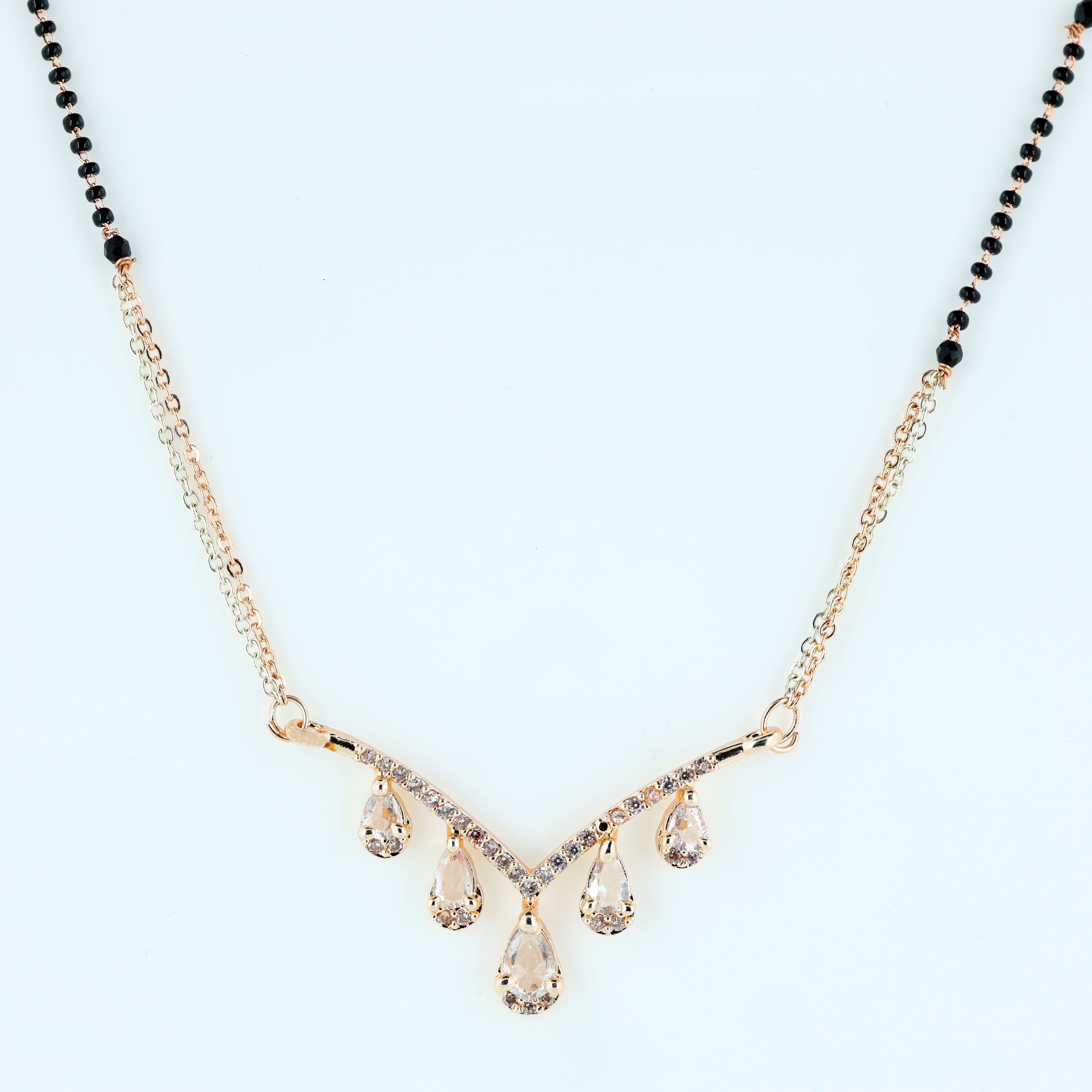 Graceful Teardrop Diamond Mangalsutra