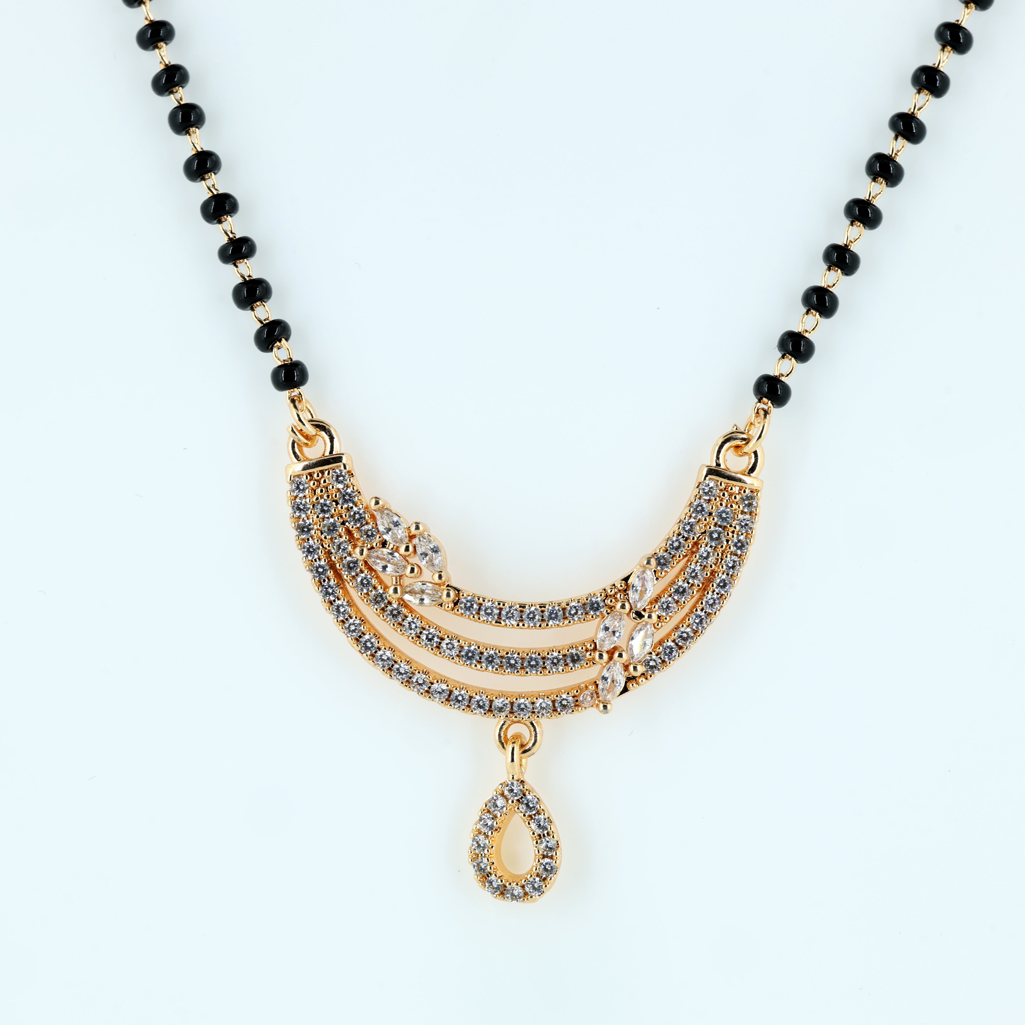 Radiant Crescent Pave Mangalsutra