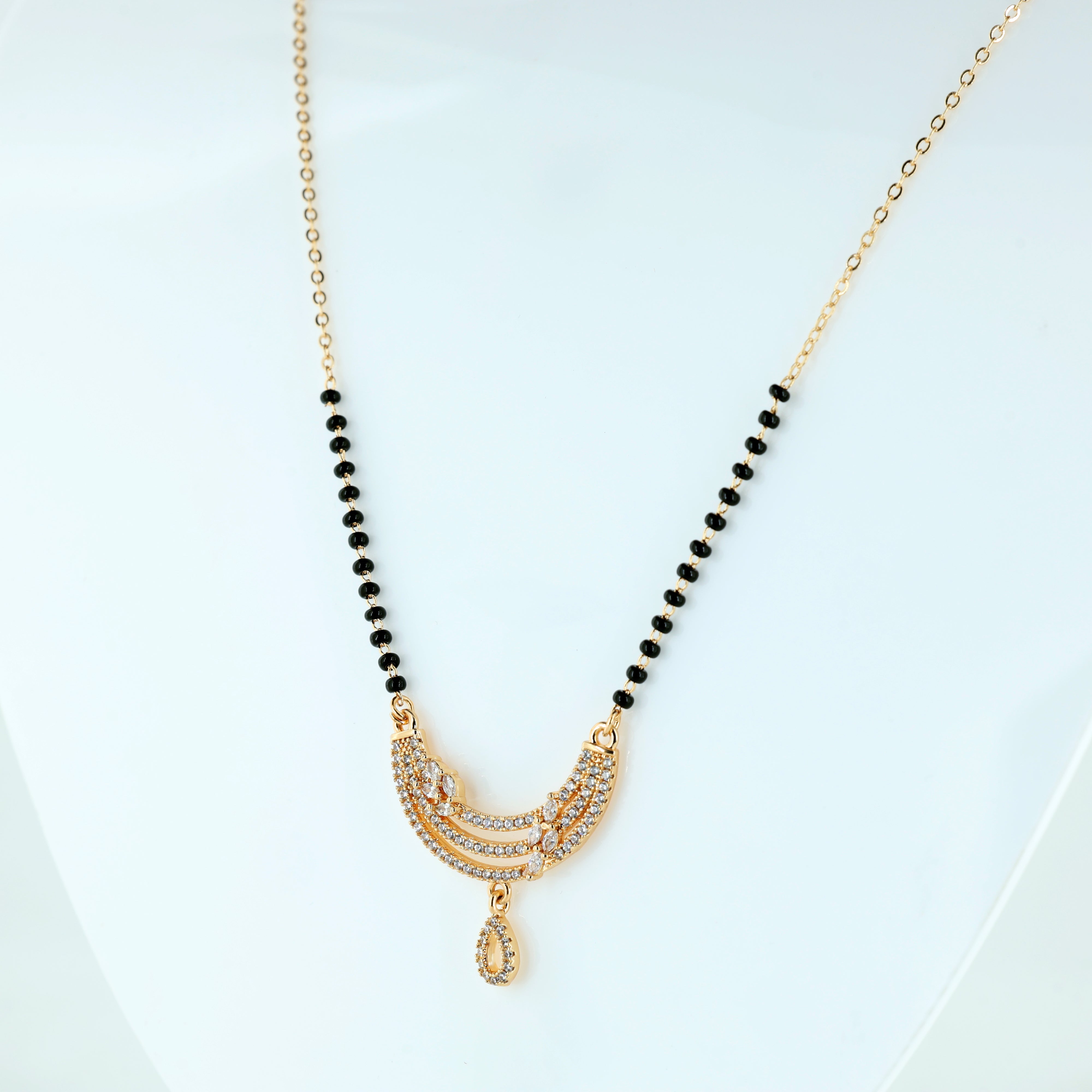 Radiant Crescent Pave Mangalsutra