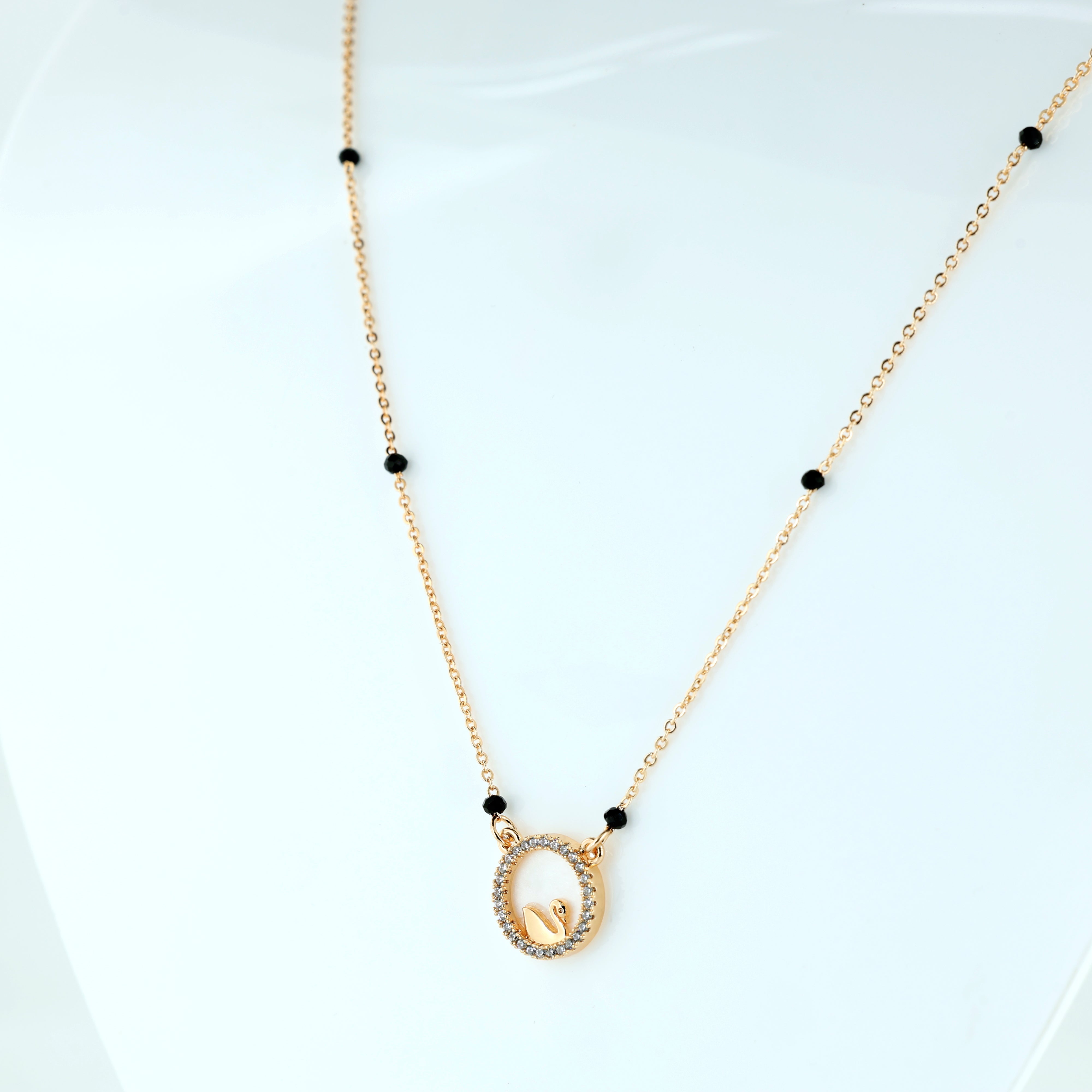 Serene Swan Halo Mangalsutra
