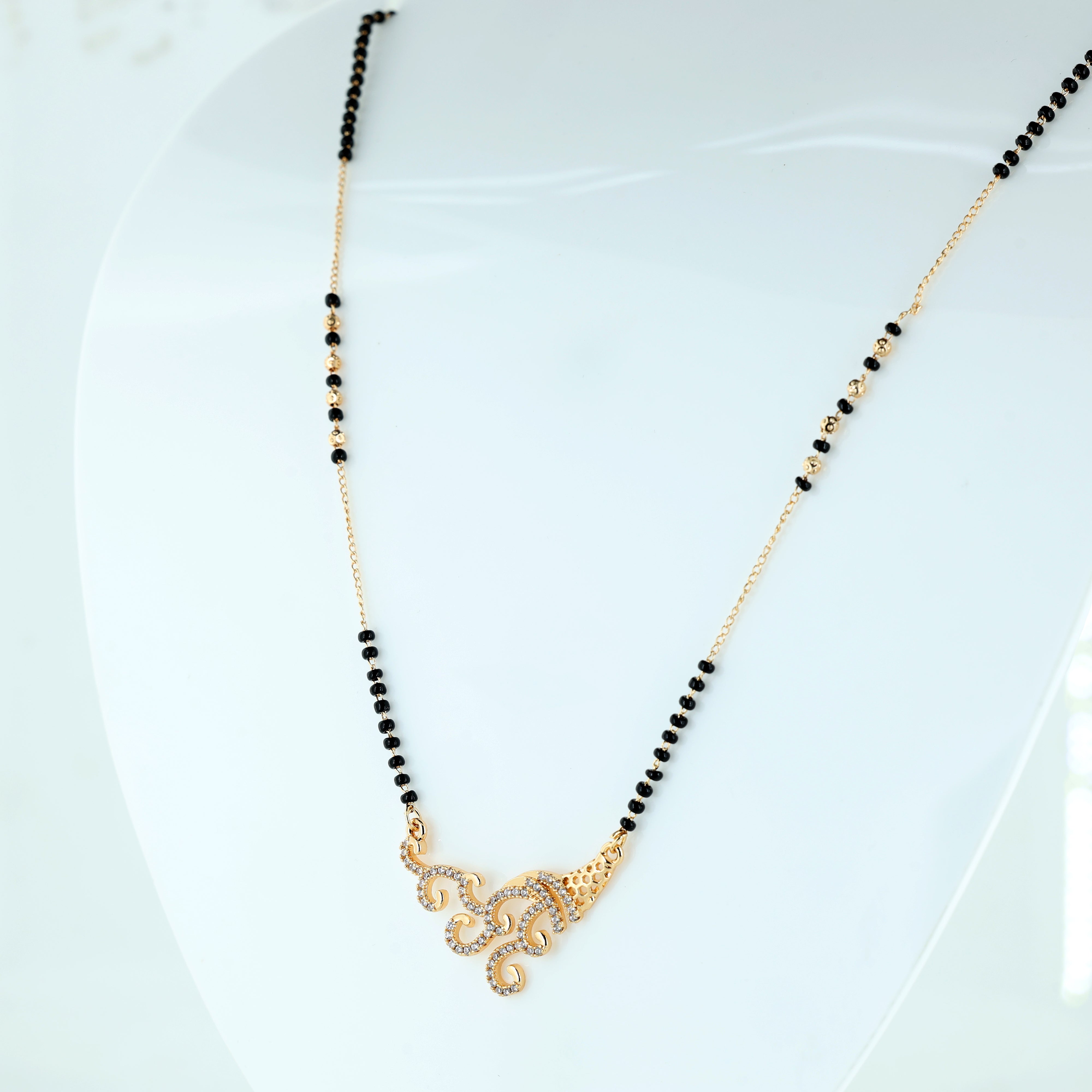 Royal Swirl Crystal Mangalsutra