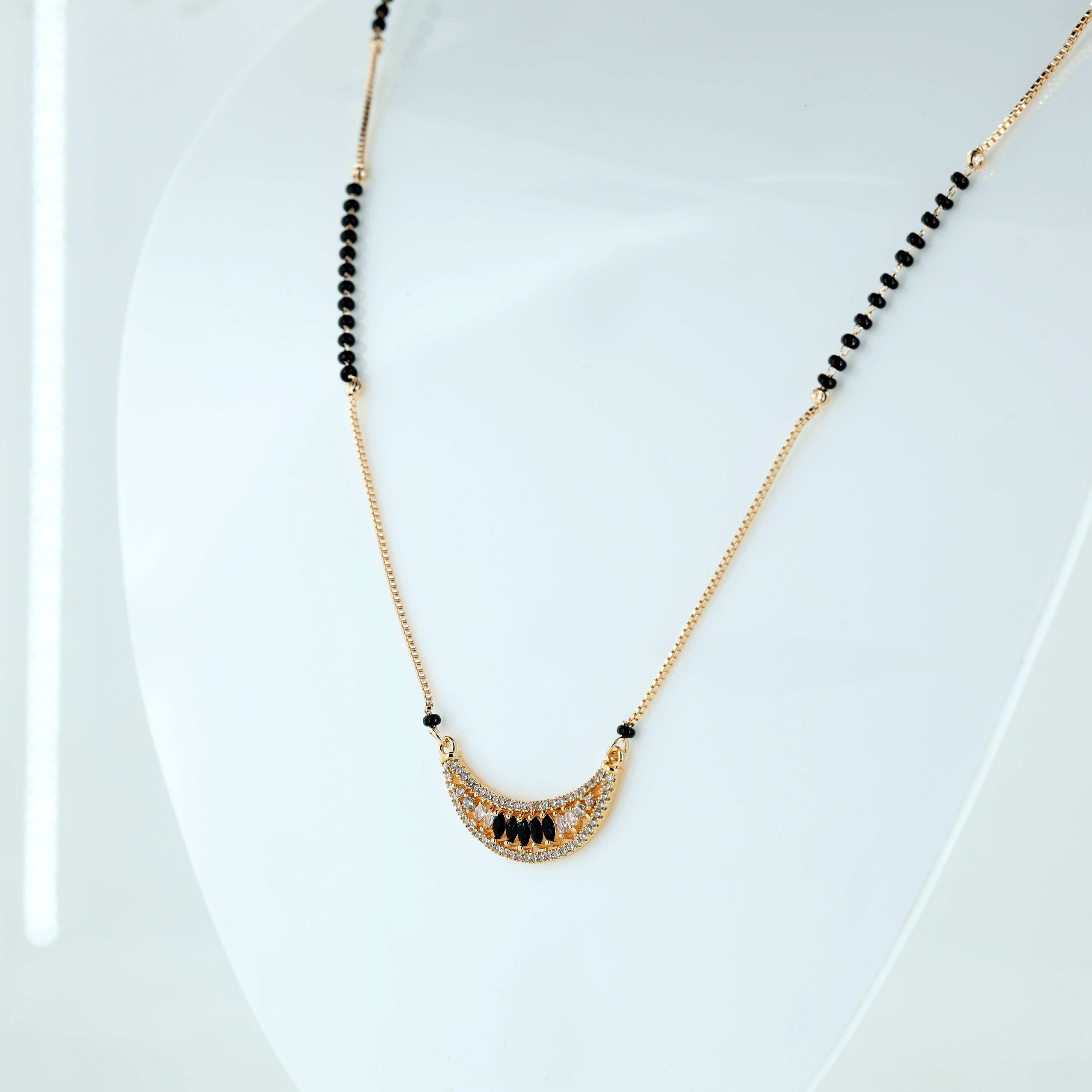 Midnight Sky Crescent Mangalsutra