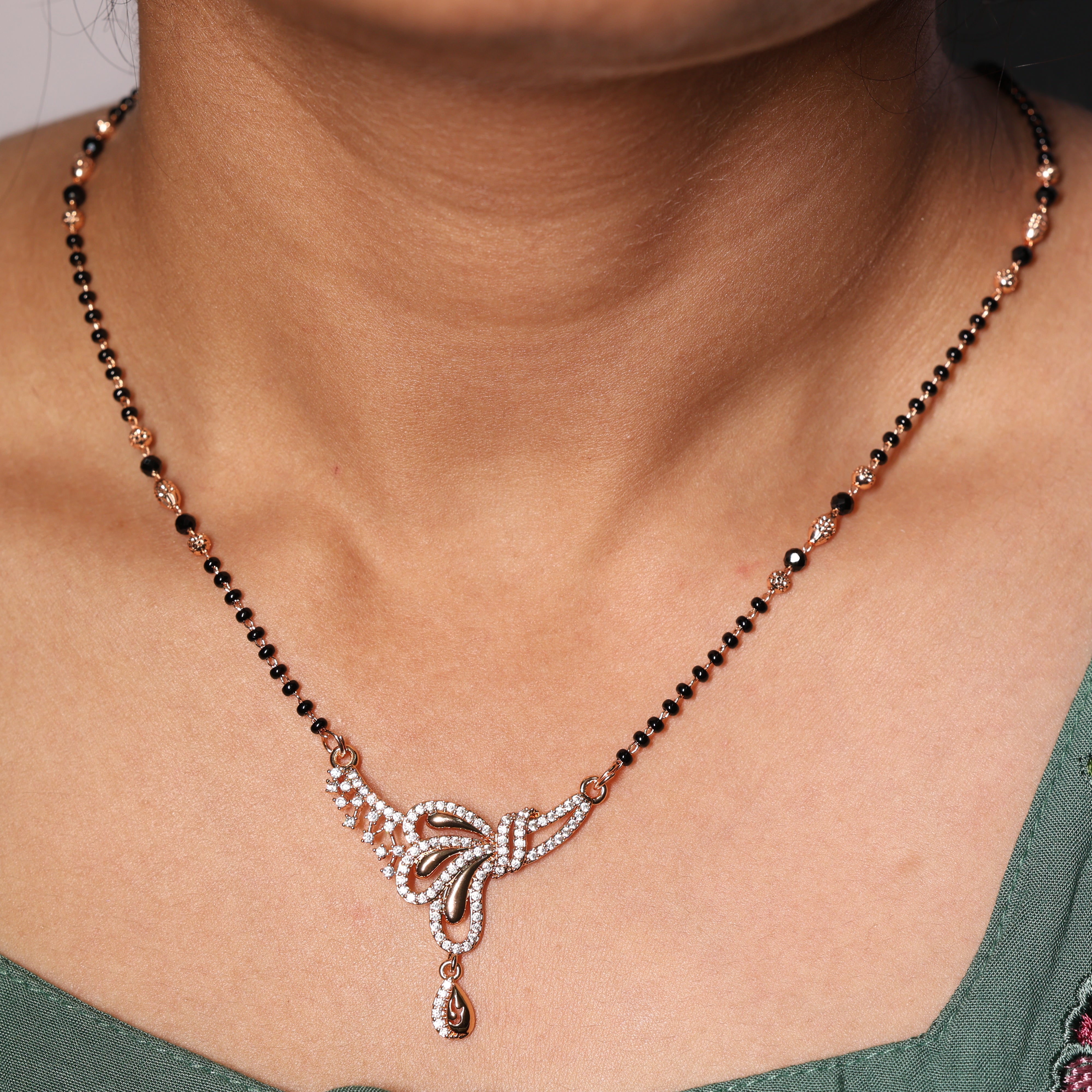 Graceful Butterfly Crystal Mangalsutra