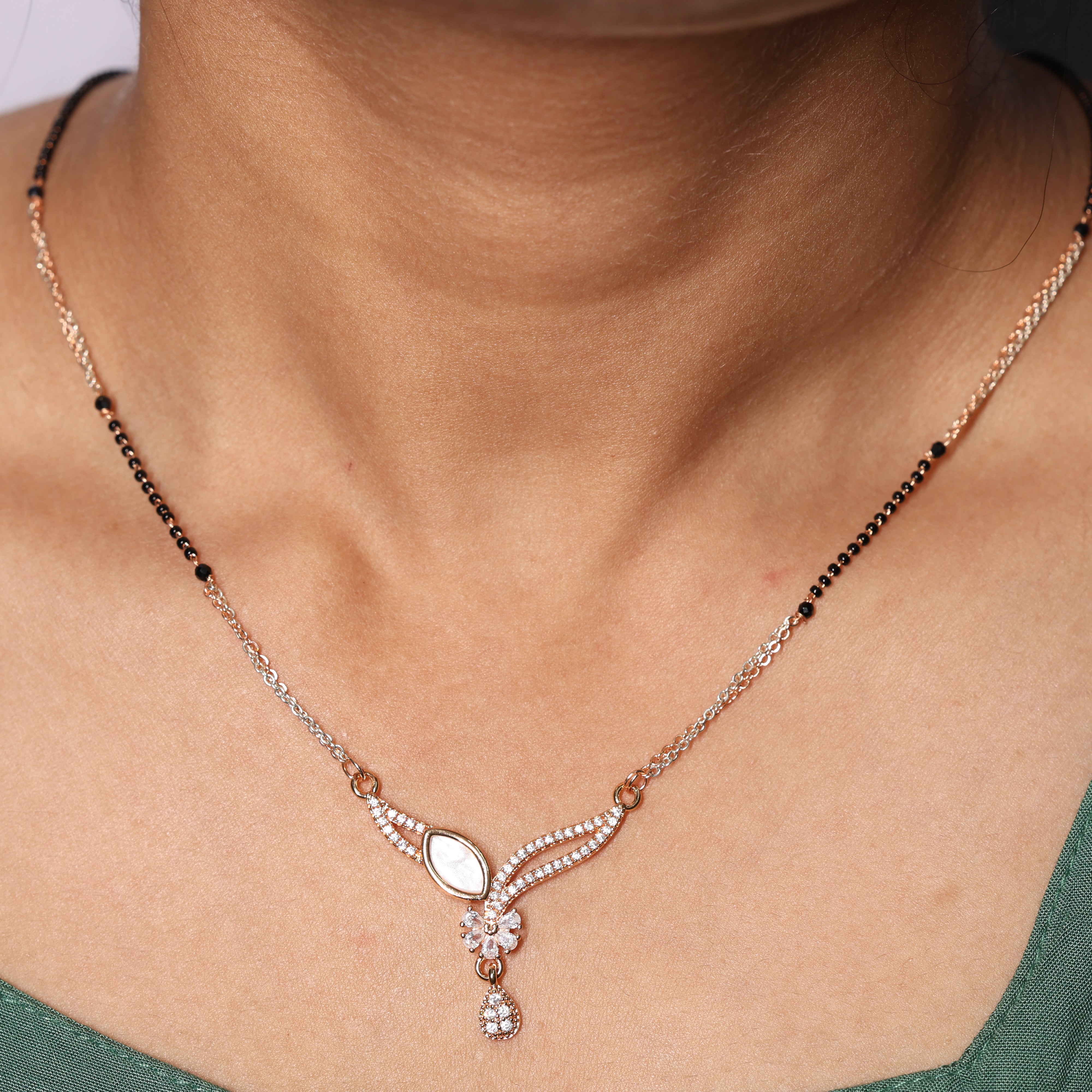 Luminous Marquise & Petal Mangalsutra