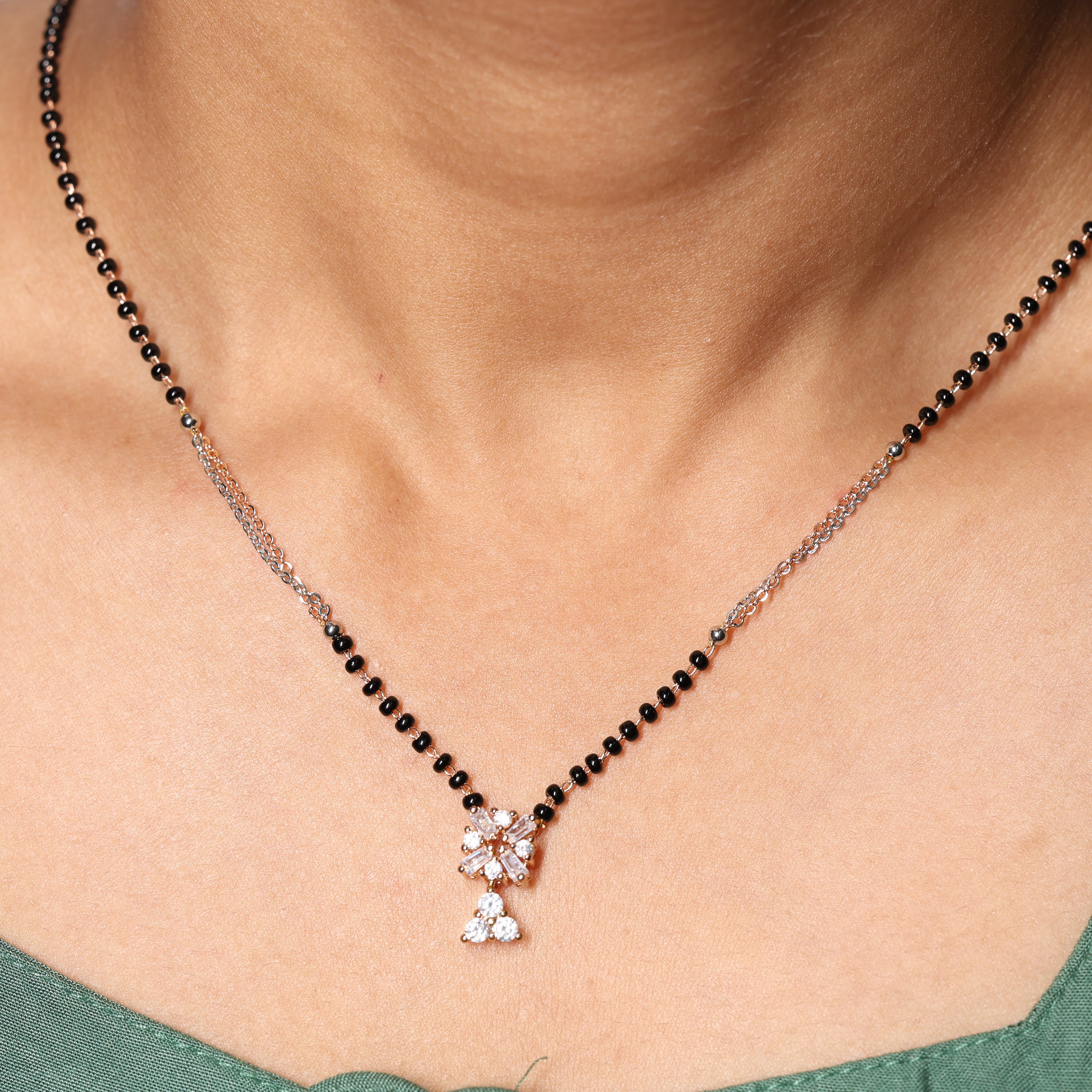 Radiant Floral Diamond Mangalsutra