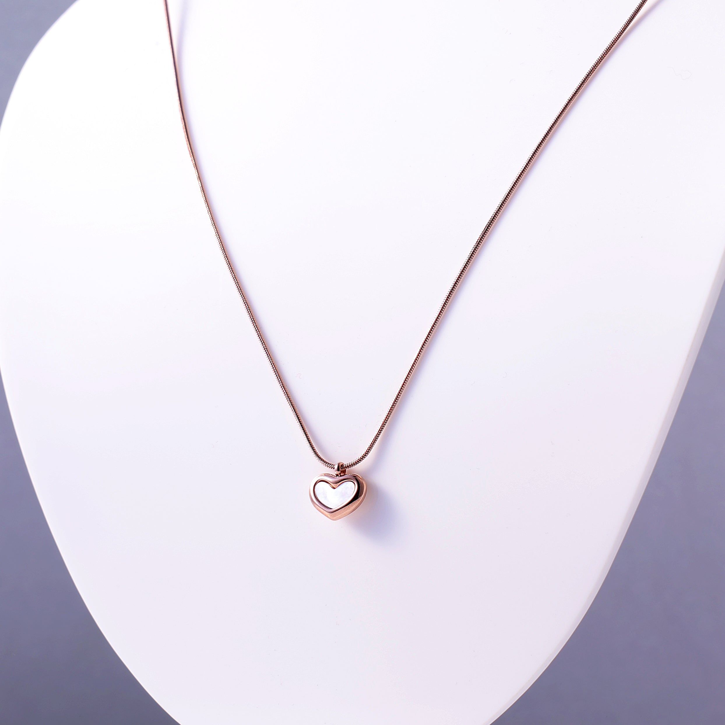 Elegant Rose Gold Heart Charm Necklace