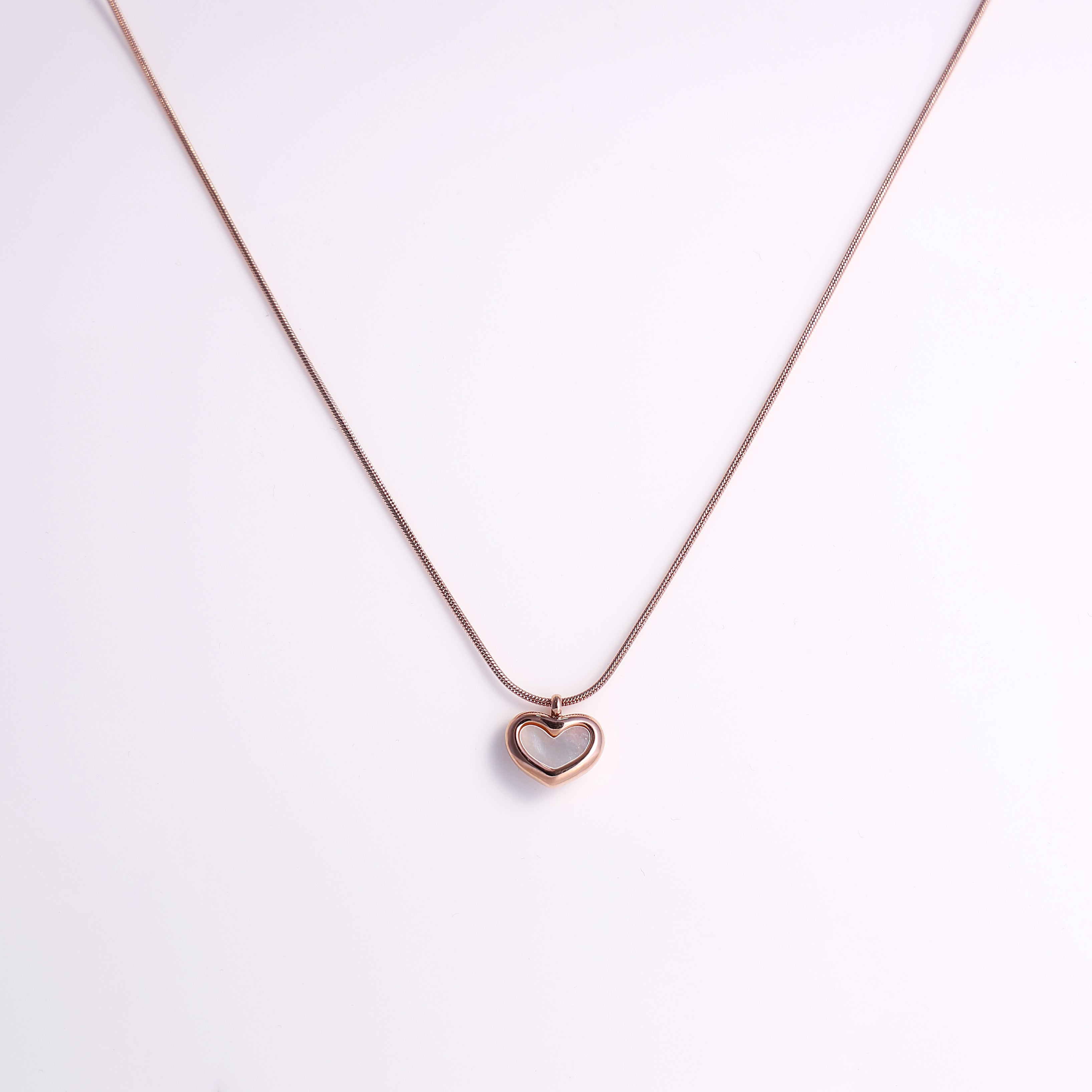 Elegant Rose Gold Heart Charm Necklace