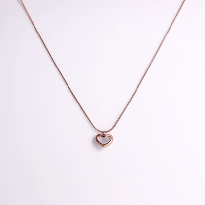Elegant Rose Gold Heart Charm Necklace