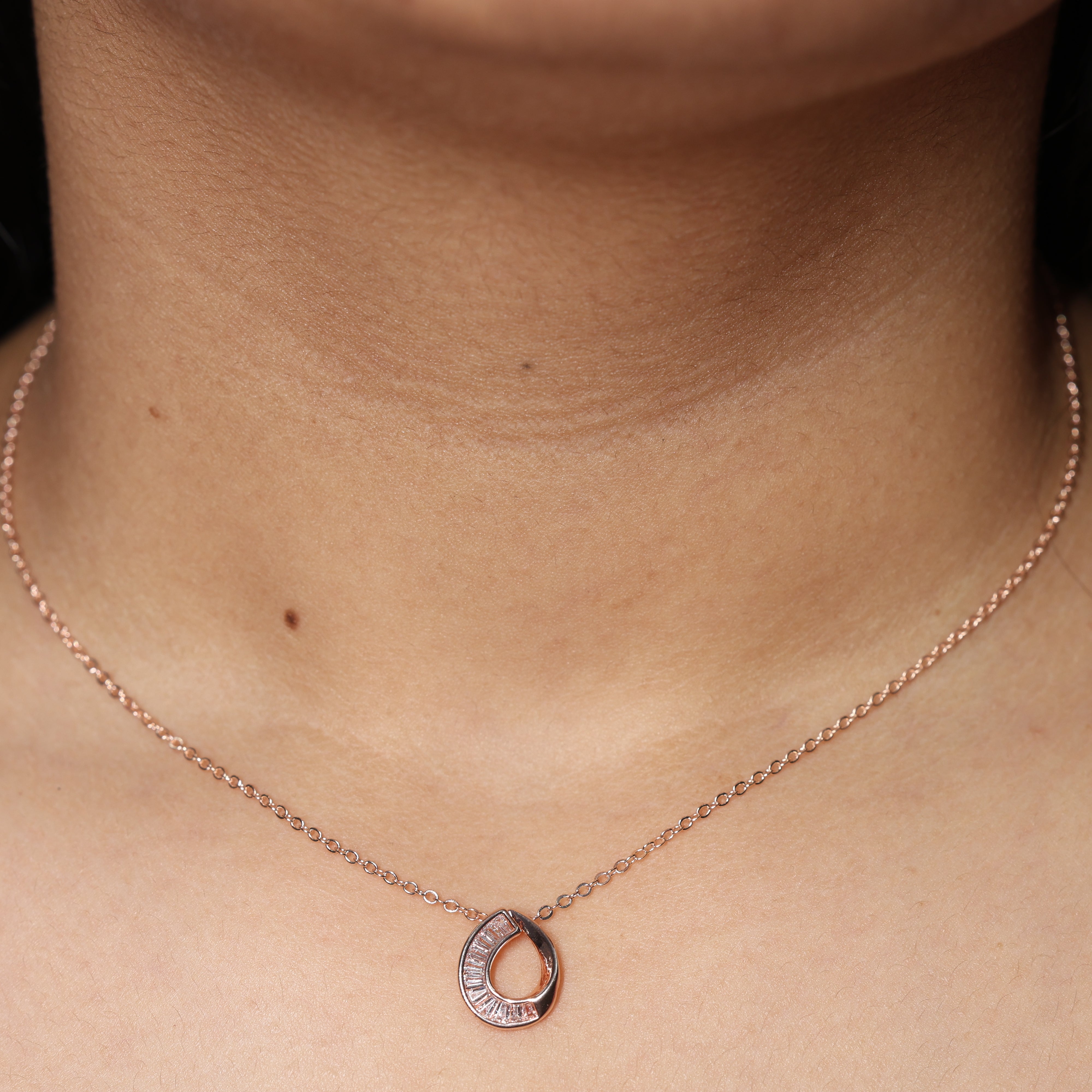 Eternal Teardrop Baguette Necklace
