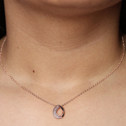 Eternal Teardrop Baguette Necklace
