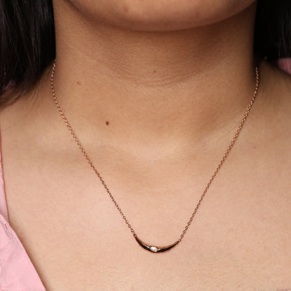 Elegant Crescent Charm on Fine Chain