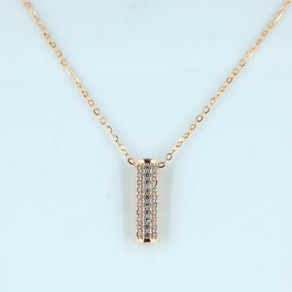 Minimalist Gold Diamond Bar Necklace for Women