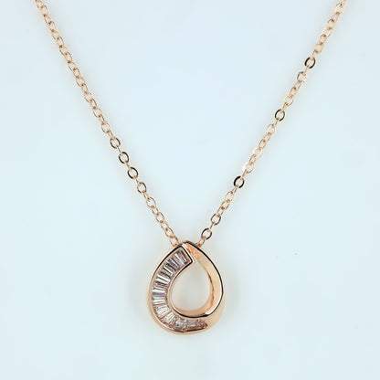 Eternal Teardrop Baguette Necklace
