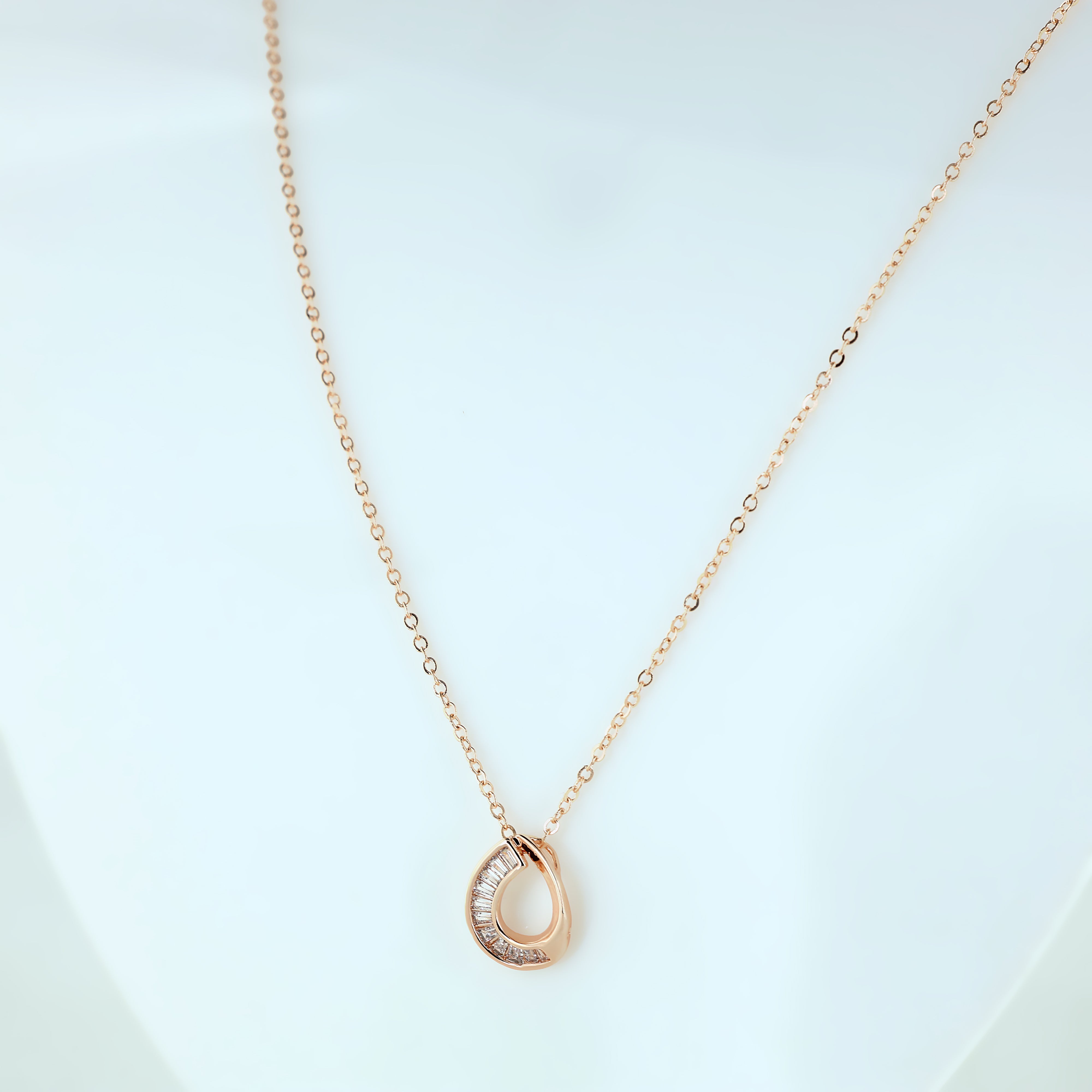 Eternal Teardrop Baguette Necklace