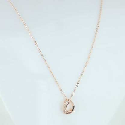 Eternal Teardrop Baguette Necklace