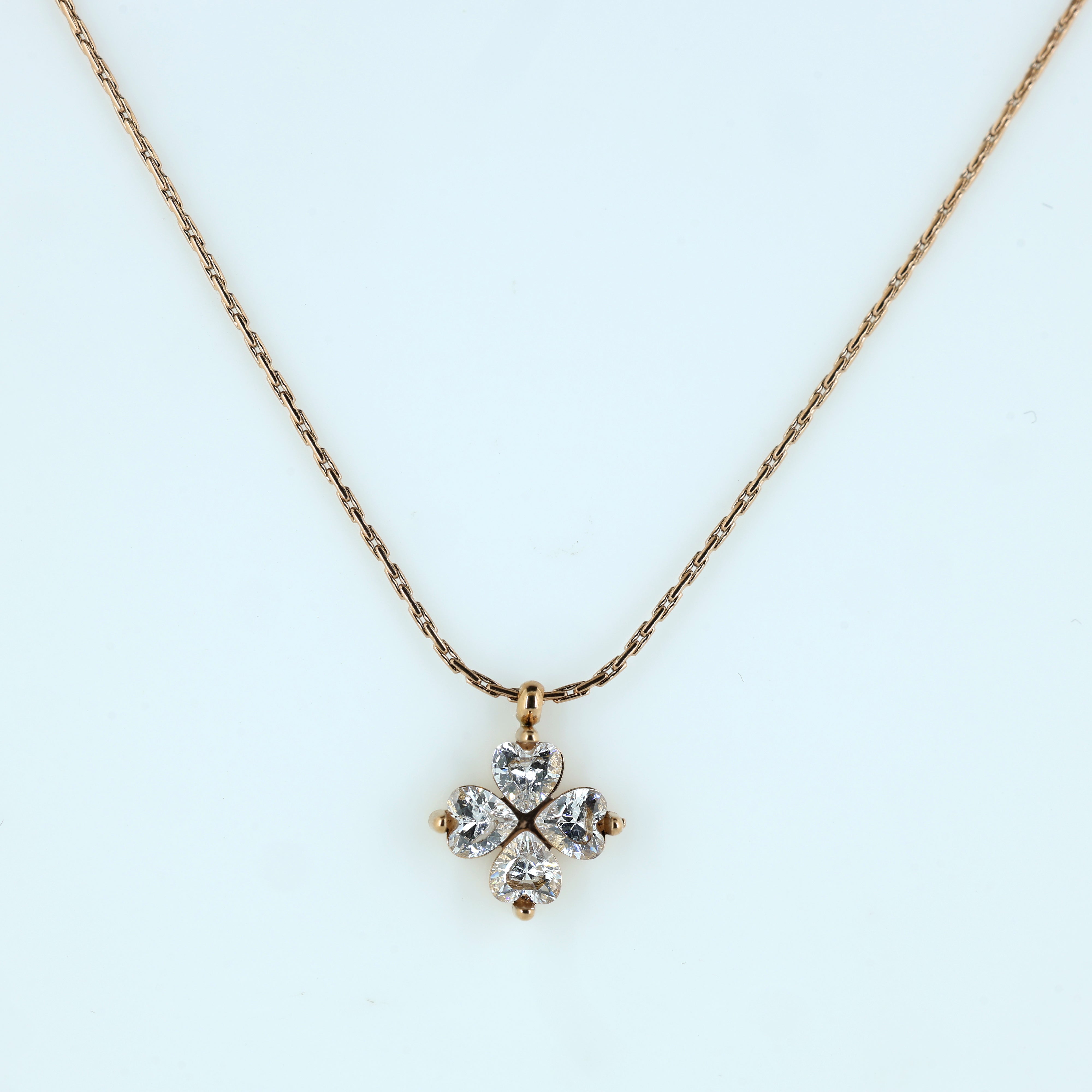 Delicate Four-Stone Floral Pendant Necklace
