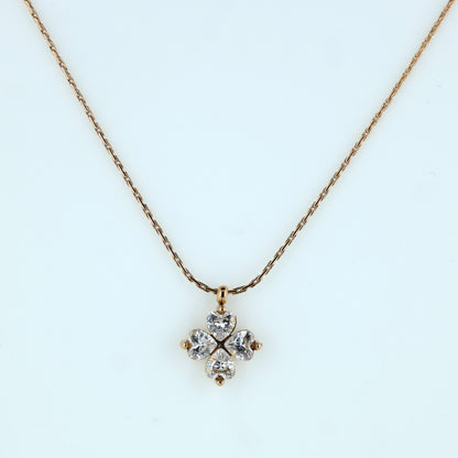 Delicate Four-Stone Floral Pendant Necklace
