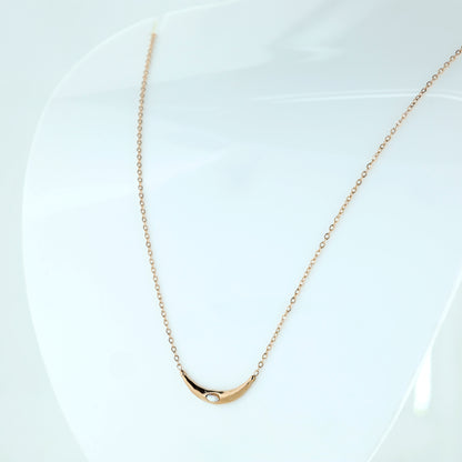 Elegant Crescent Charm on Fine Chain