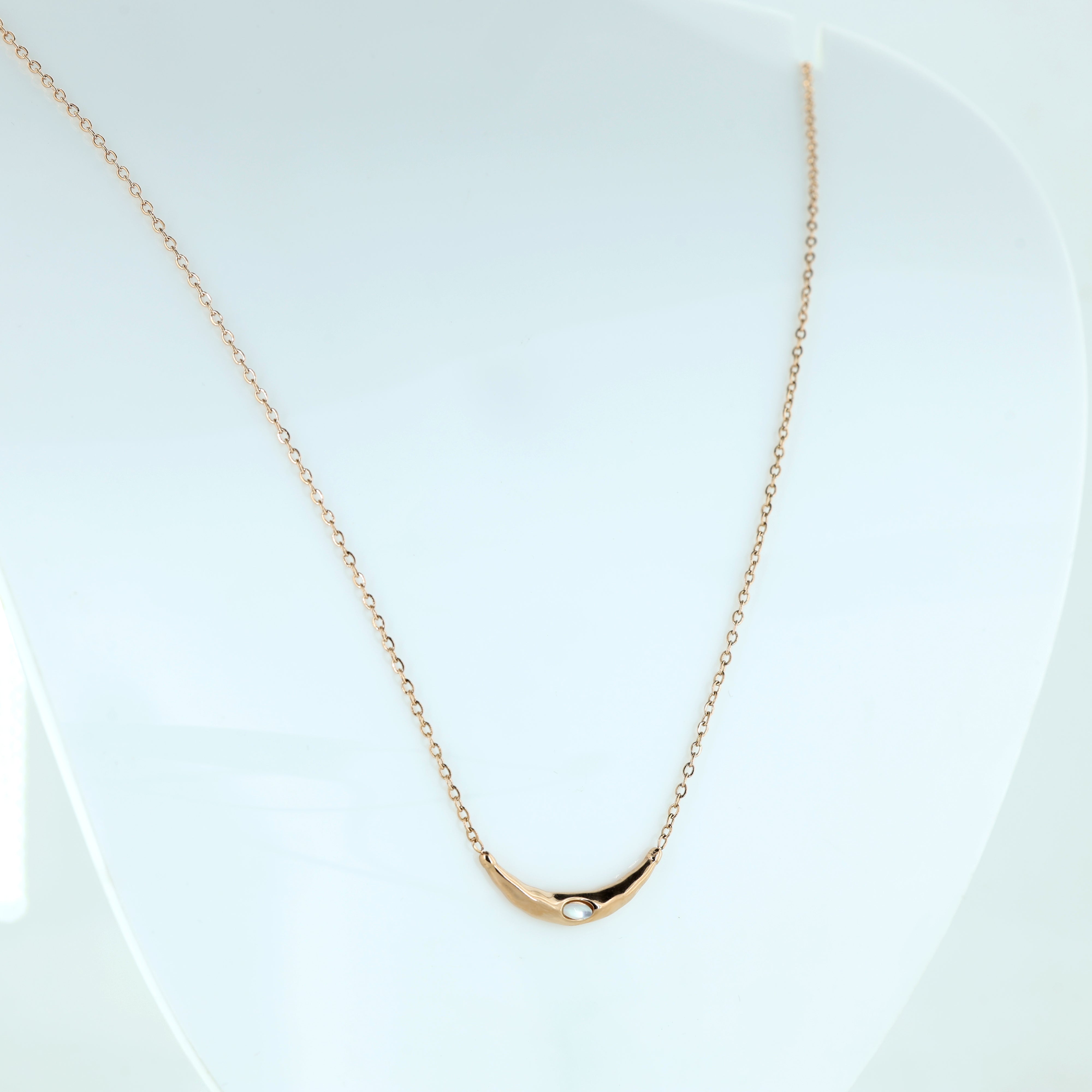 Elegant Crescent Charm on Fine Chain
