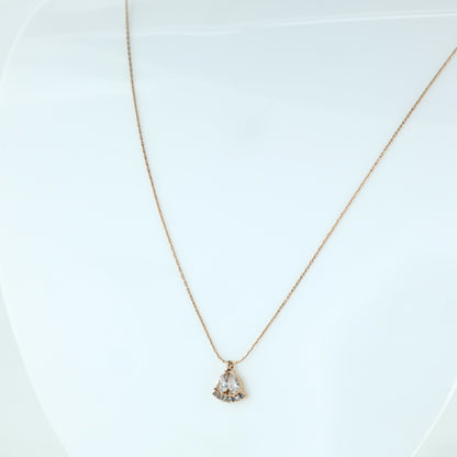 Dainty Rose Gold Arc Pendant Necklace