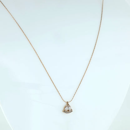 Dainty Rose Gold Arc Pendant Necklace