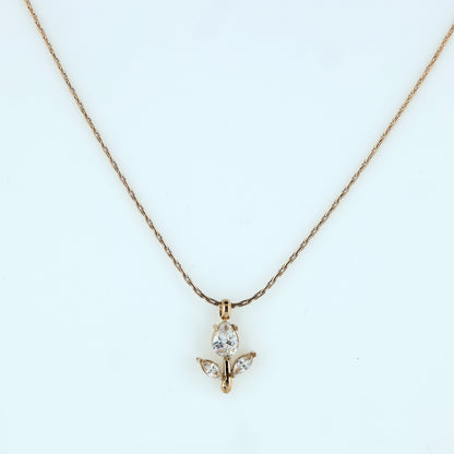 Delicate Floral Bud Pendant in Rose Gold