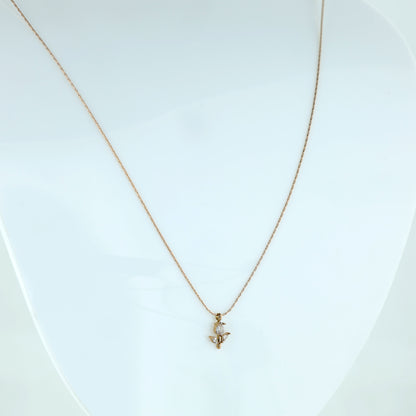 Delicate Floral Bud Pendant in Rose Gold