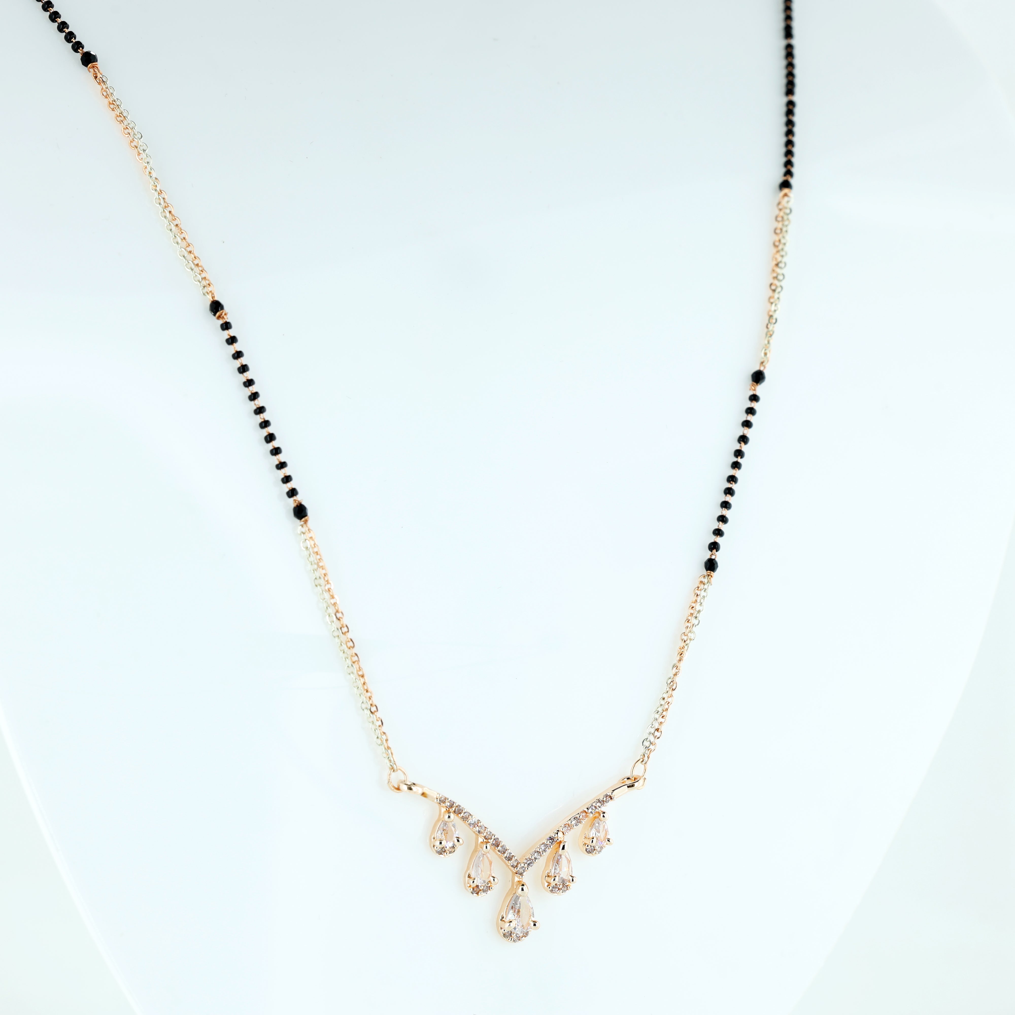 Graceful Teardrop Diamond Mangalsutra