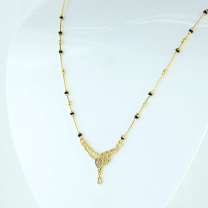 Sculpted Leaf Mangalsutra