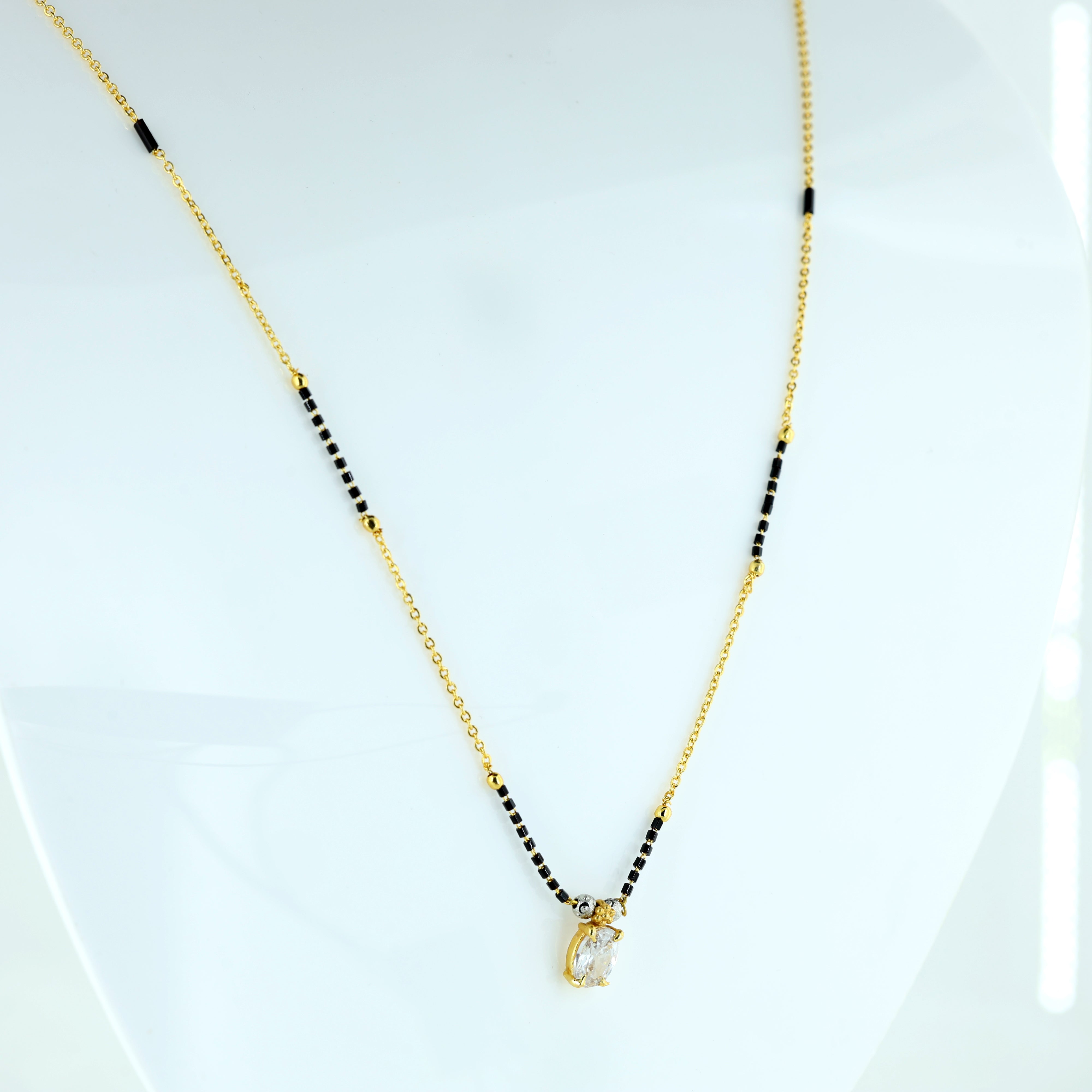 Minimalist Solitaire Drop Mangalsutra