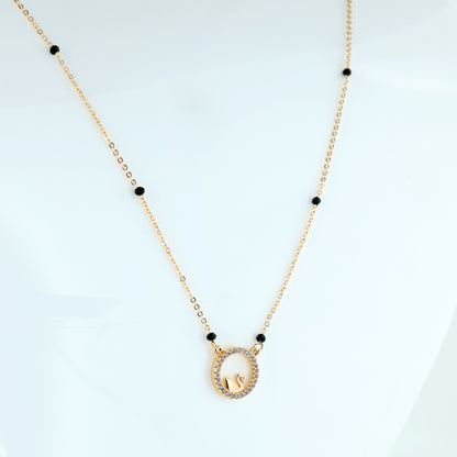 Serene Swan Halo Mangalsutra