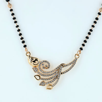 Elegant Peacock Design Crystal Mangalsutra
