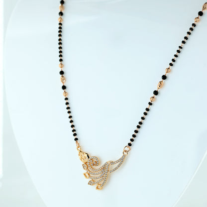 Elegant Peacock Design Crystal Mangalsutra