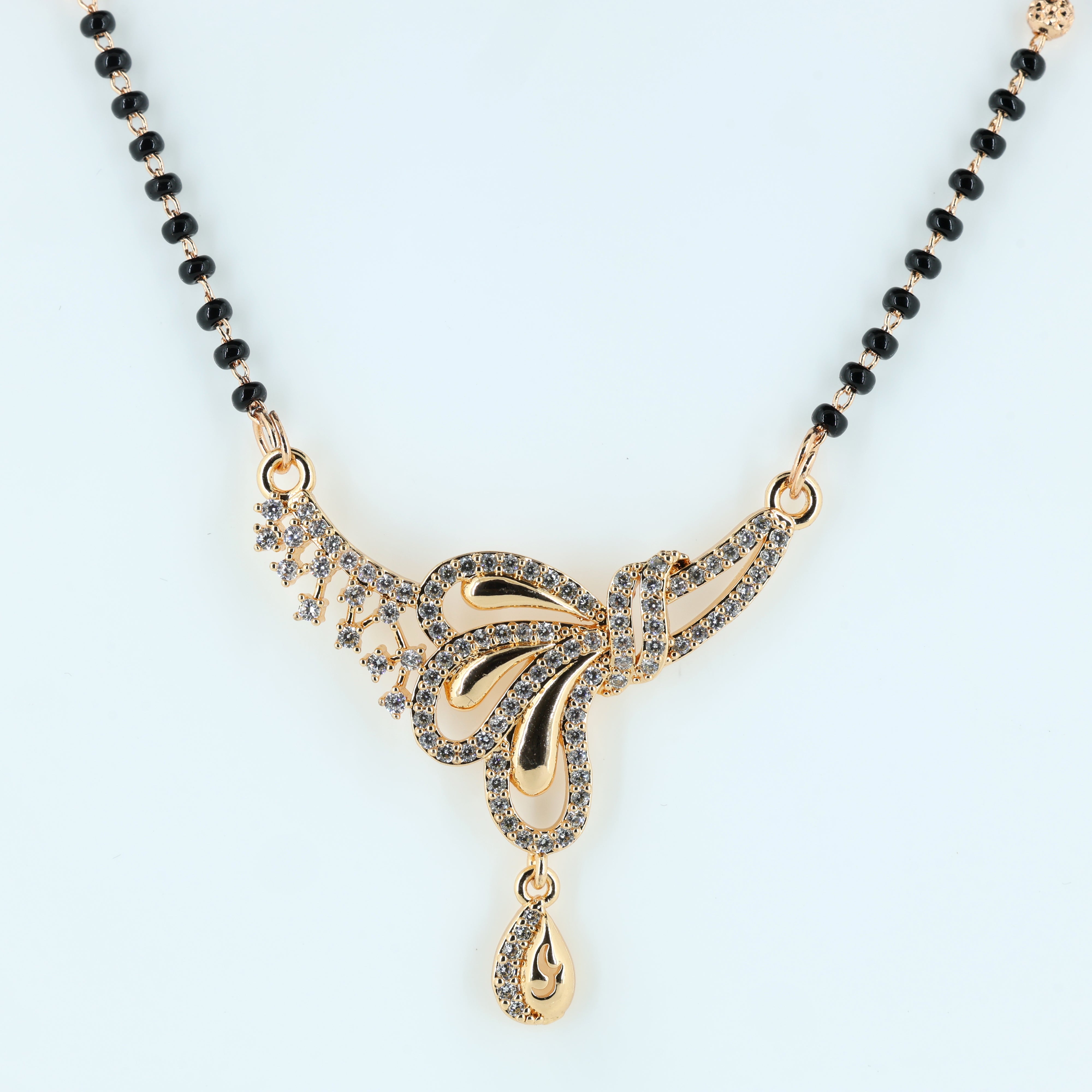 Graceful Butterfly Crystal Mangalsutra