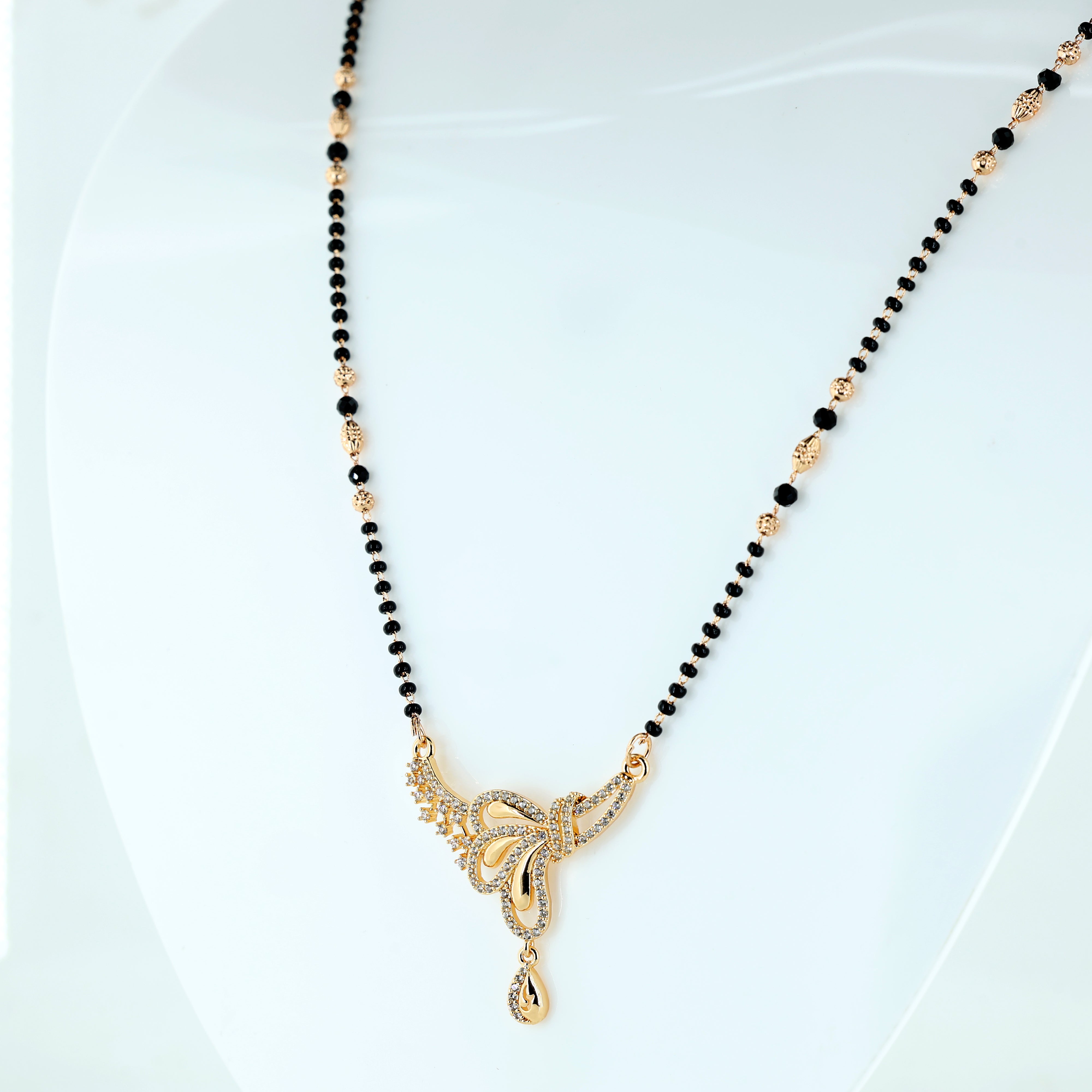 Graceful Butterfly Crystal Mangalsutra