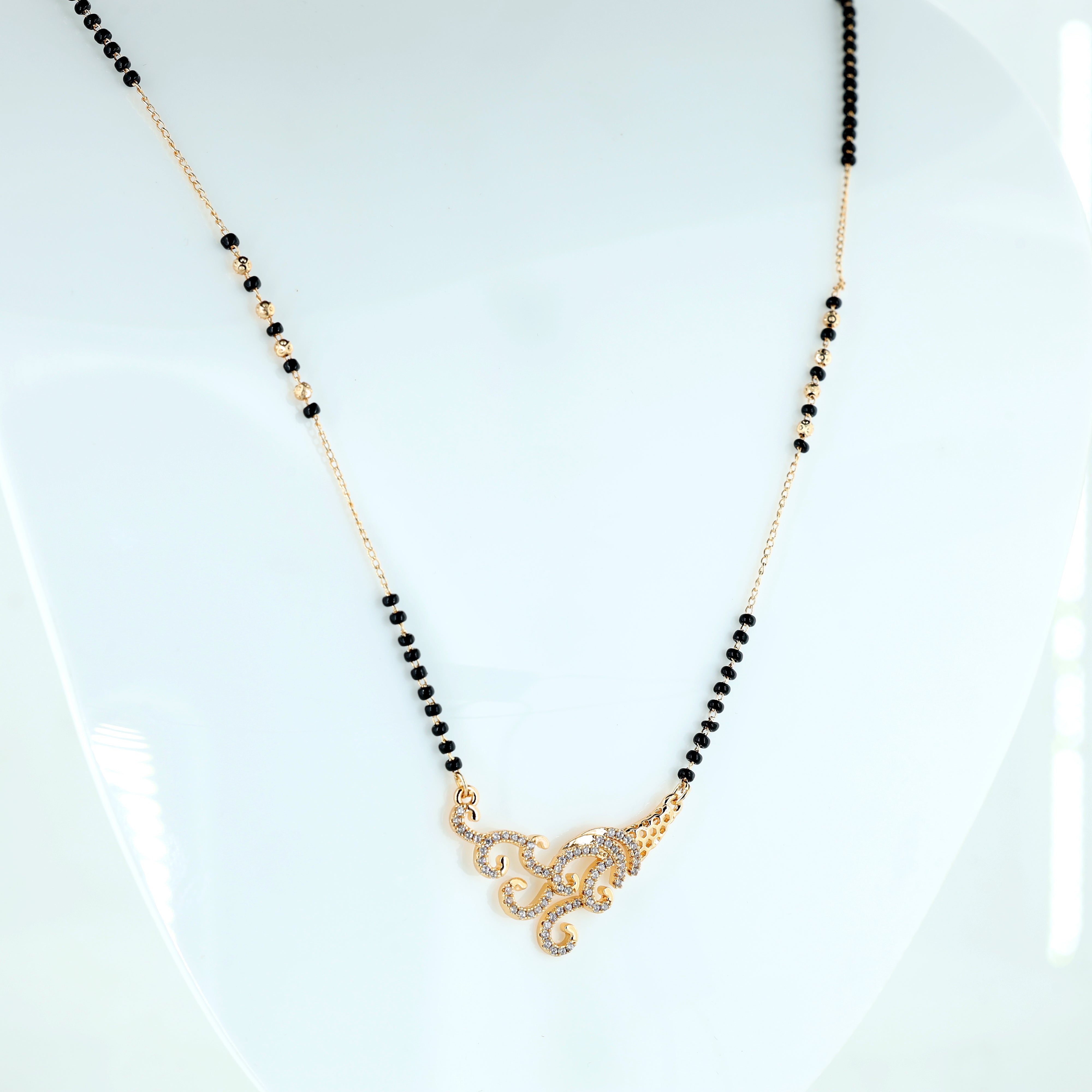 Royal Swirl Crystal Mangalsutra