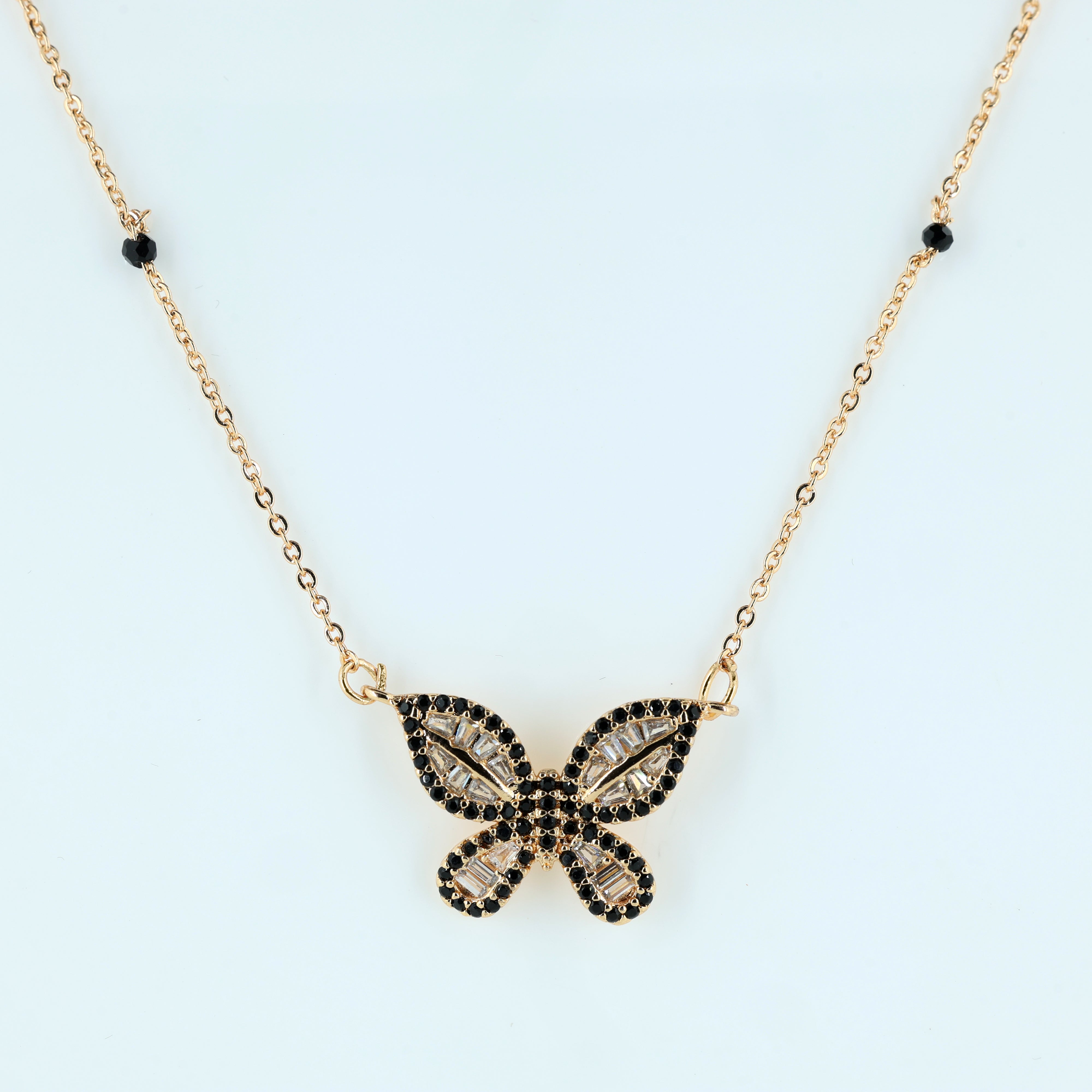Black Stone Butterfly Mangalsutra