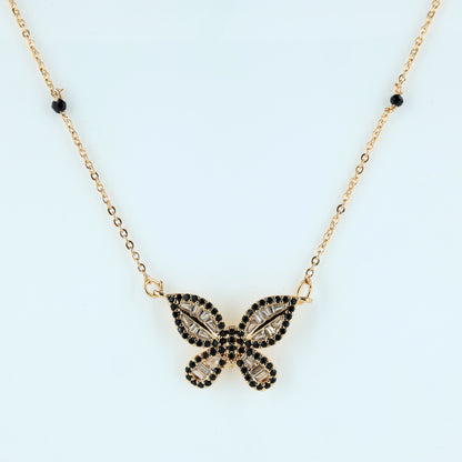 Black Stone Butterfly Mangalsutra