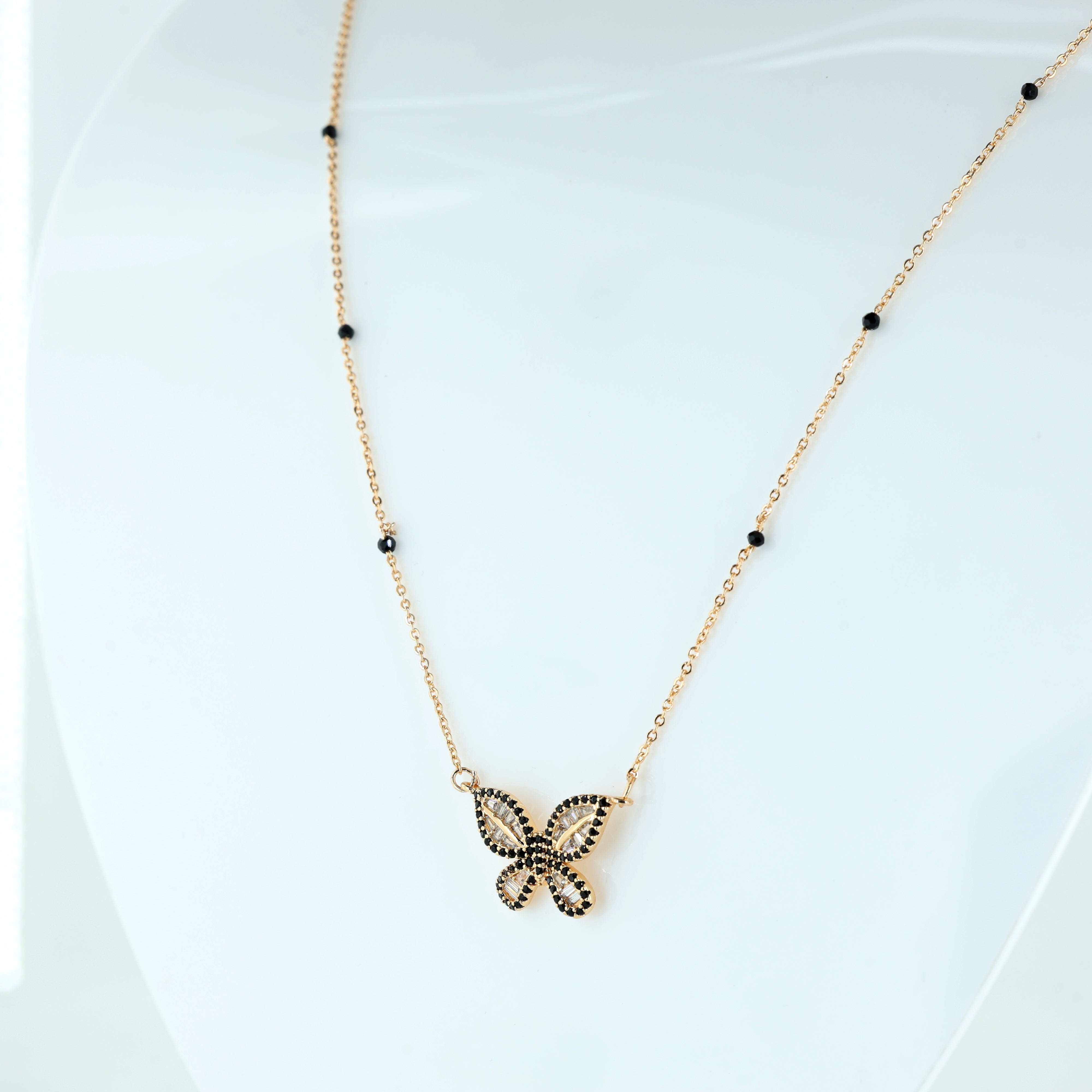 Black Stone Butterfly Mangalsutra