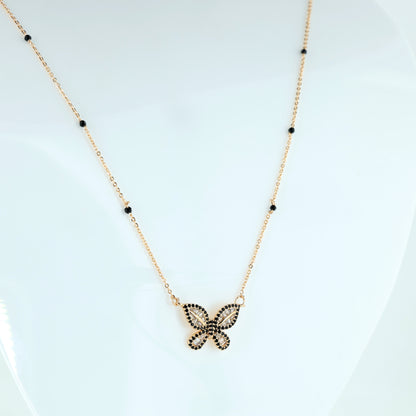 Black Stone Butterfly Mangalsutra