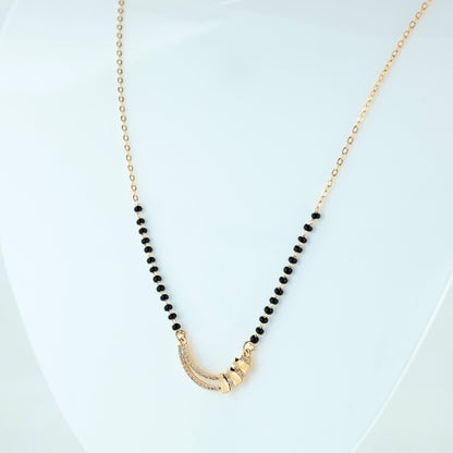 Elegant Curved Diamond-Style Mangalsutra
