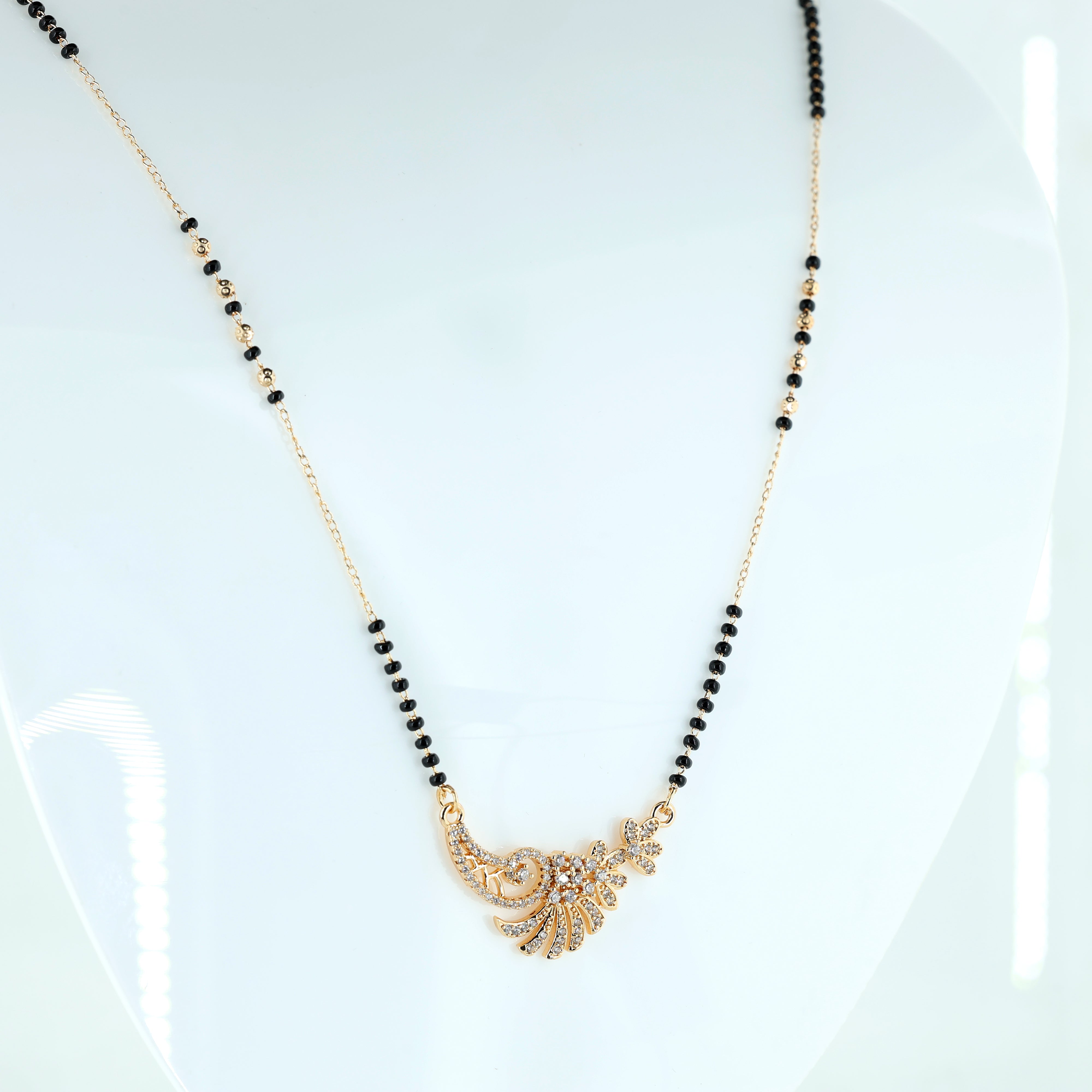 Floral Peacock Designer Mangalsutra