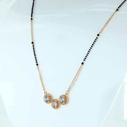 Triple Solitaire Halo Mangalsutra
