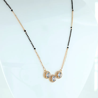 Triple Solitaire Halo Mangalsutra