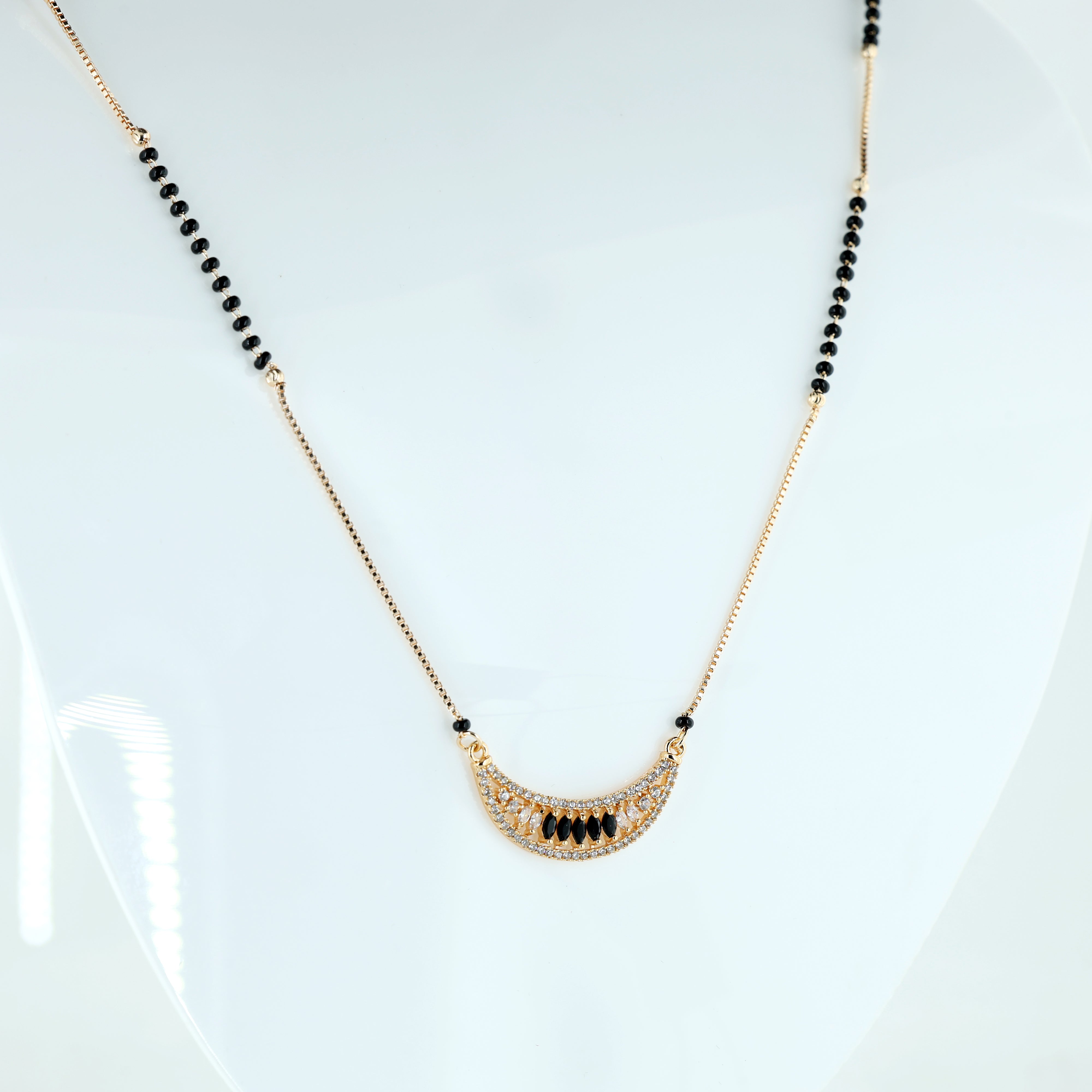 Midnight Sky Crescent Mangalsutra