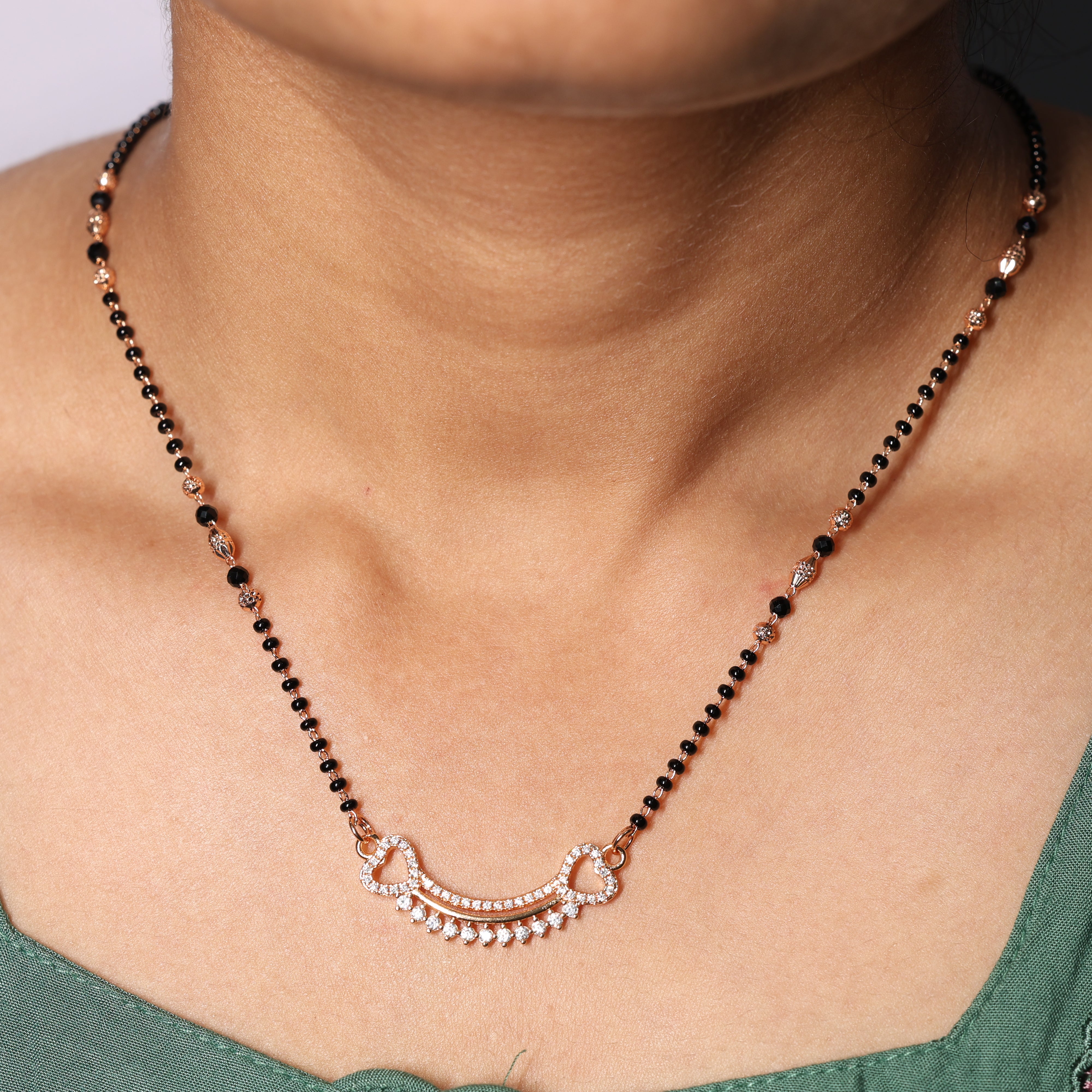 Enchanted Heart Crescent Mangalsutra