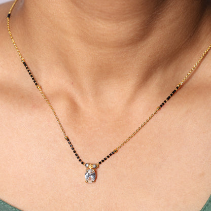 Minimalist Solitaire Drop Mangalsutra