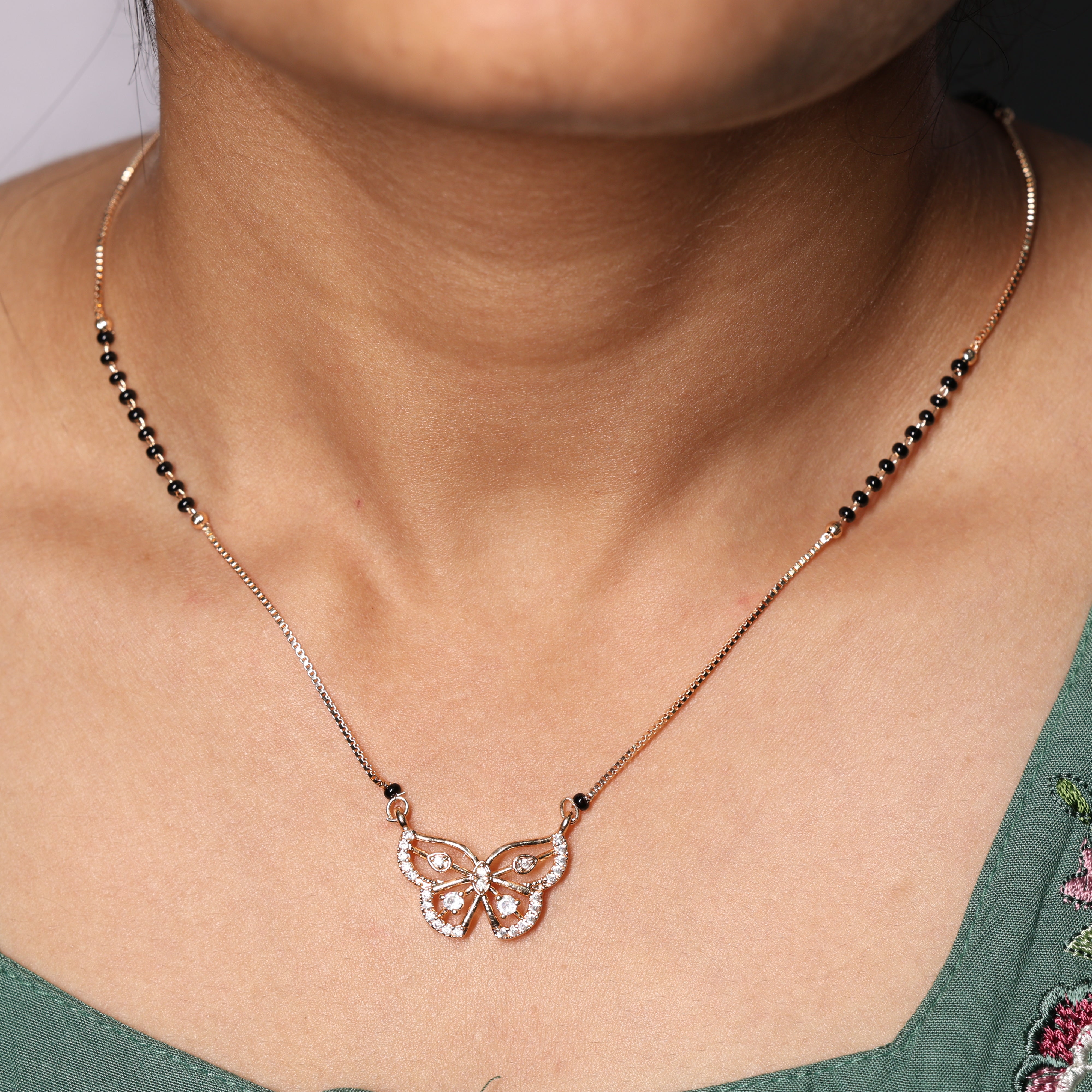 Dainty Butterfly Pendant Mangalsutra