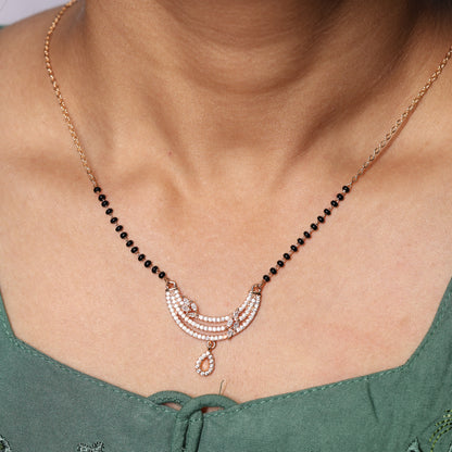 Radiant Crescent Pave Mangalsutra
